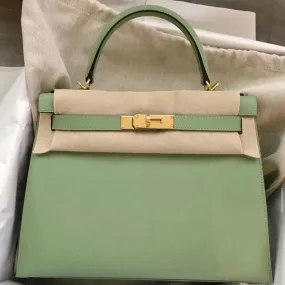 Hermès Kelly 28 Vert Criquet Sellier Epsom Gold Hardware GHW