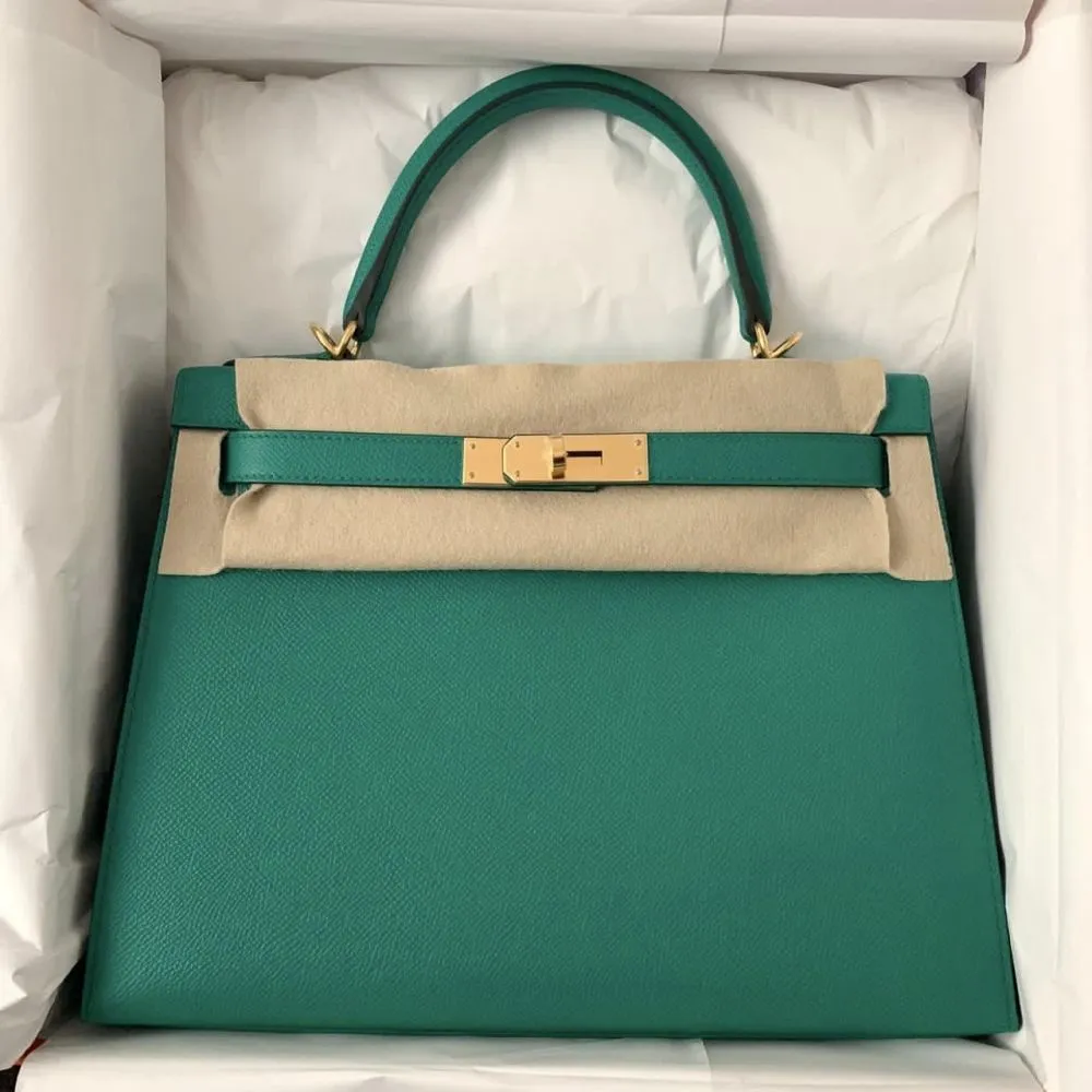 Hermès Kelly 28 Vert Jade Sellier Epsom Gold Hardware GHW