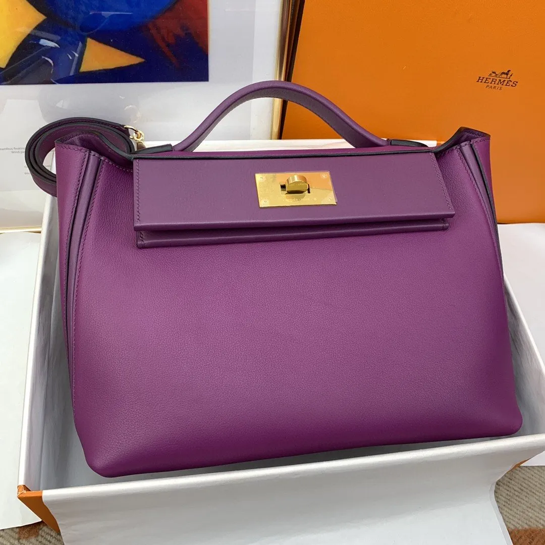 HM 24/24 Clemence Swift Purple For Women, Handbags, Shoulder Bags 11.4in/29cm