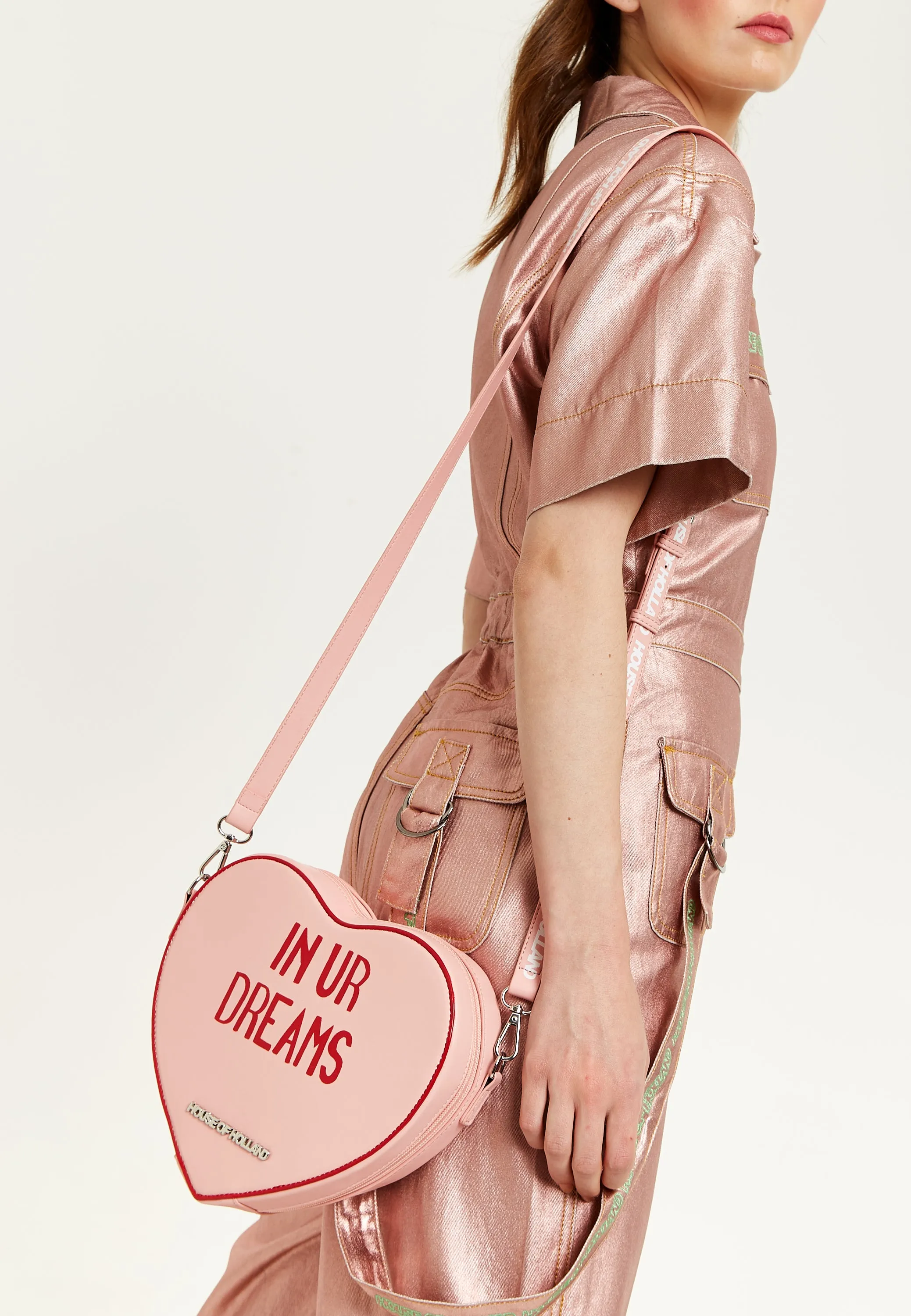 House of Holland Bitter Sweet Heart Handbag With ''In Ur Dreams'' Message