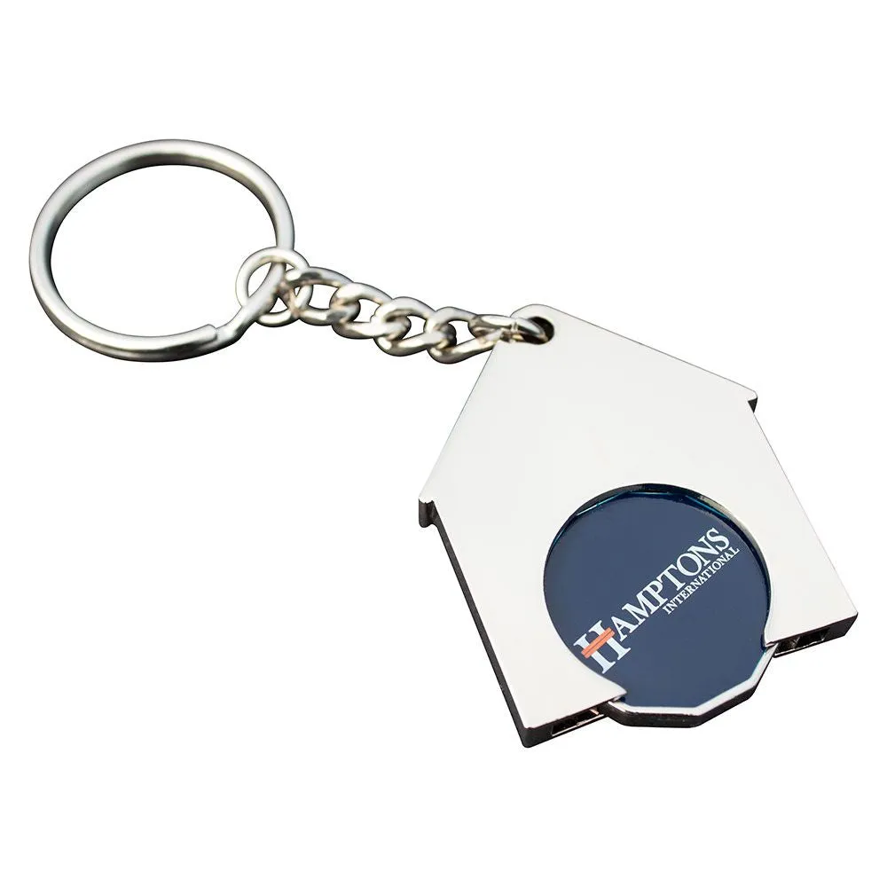 House-Shaped Trolley Coin Keyring Full Colour