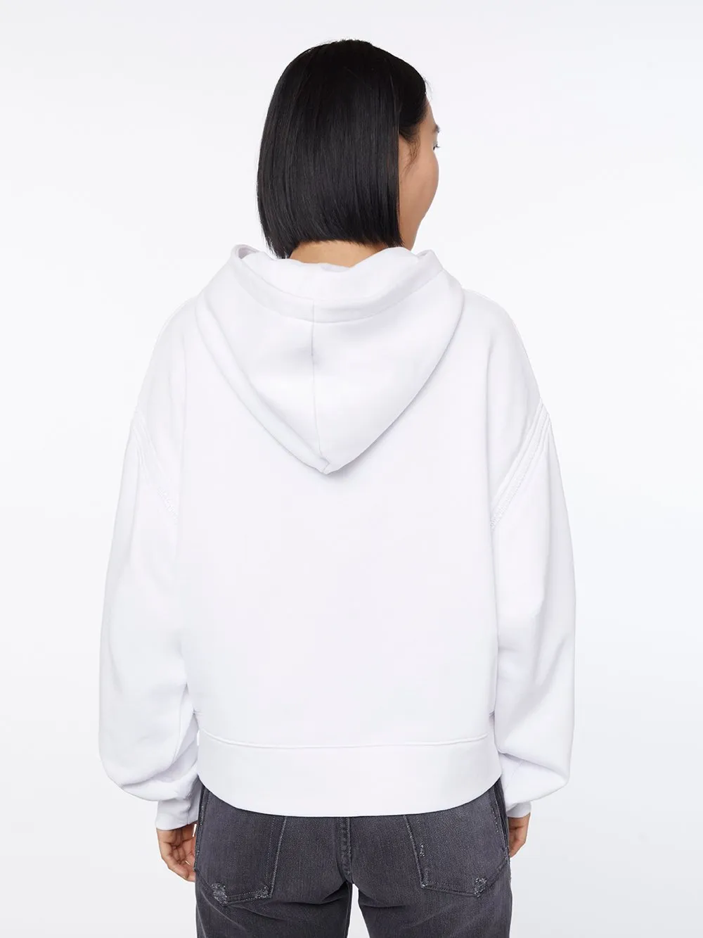 Imaan x FRAME Zip Up Hoodie -- Blanc