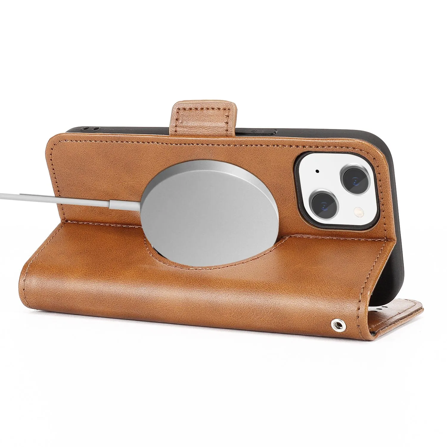 Indy Series Leather Wallet Case with Screen and Camera Protector - iPhone 15