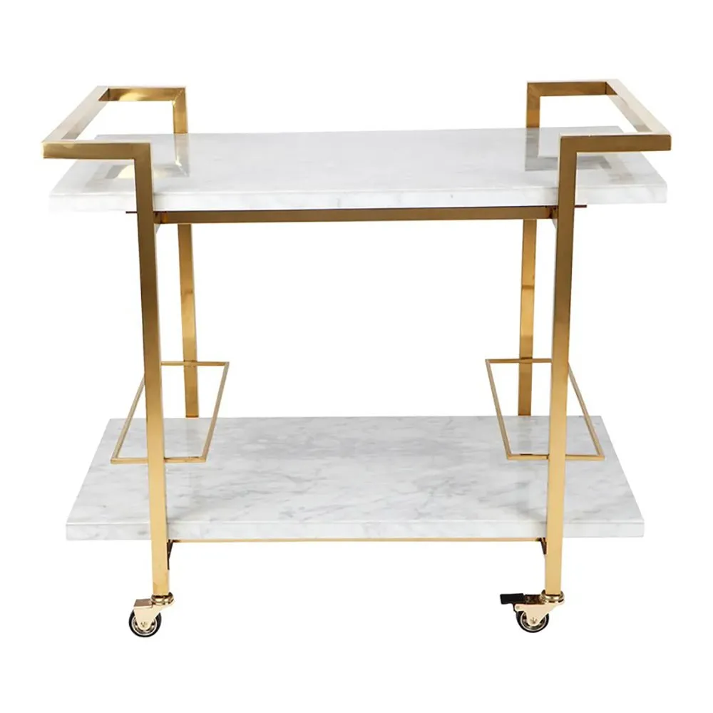 Kensington Drinks Trolley - White & Gold