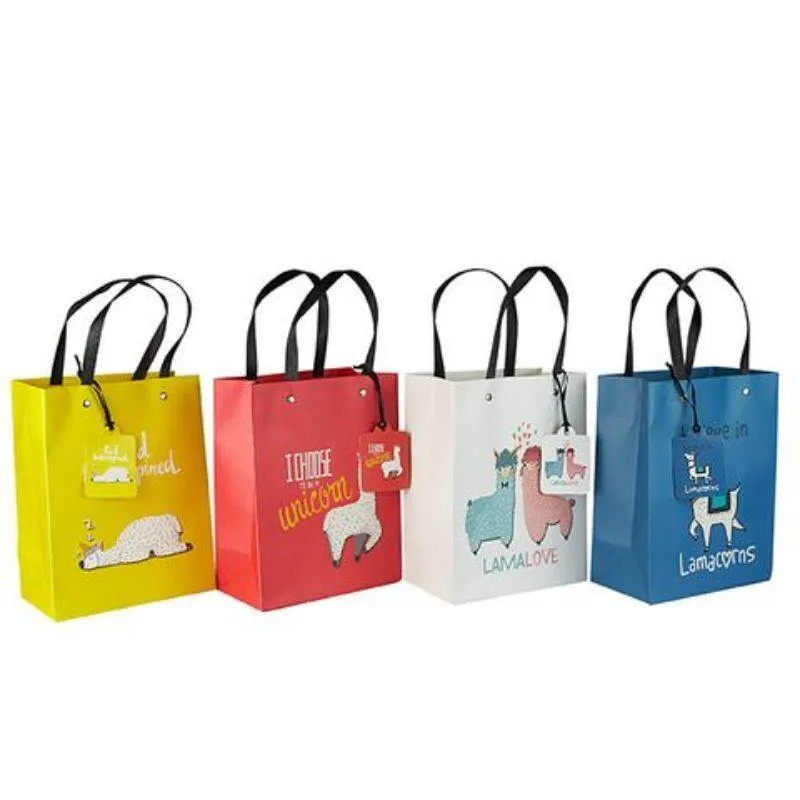 L Illustrated Llama Gift Bag - 26cm x 32cm x 12.5cm