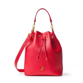 LARGE PEBBLE BUCKET BAG - RED