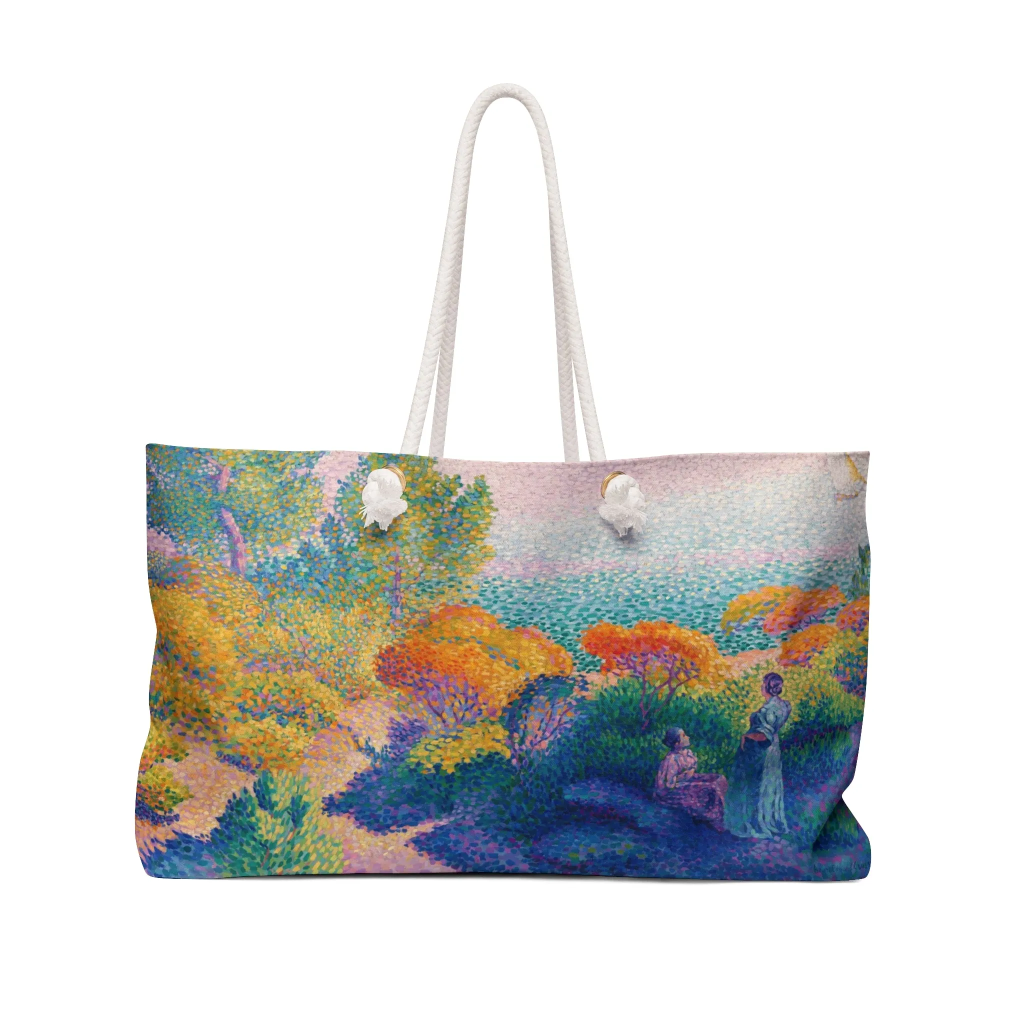 Large Weekender Bag - Two Women by the Shore - Fine Art