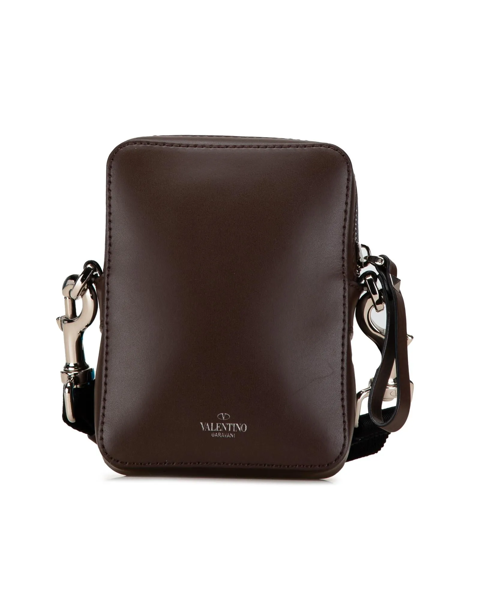 Leather Crossbody Bag with Detachable Strap and Top Zip