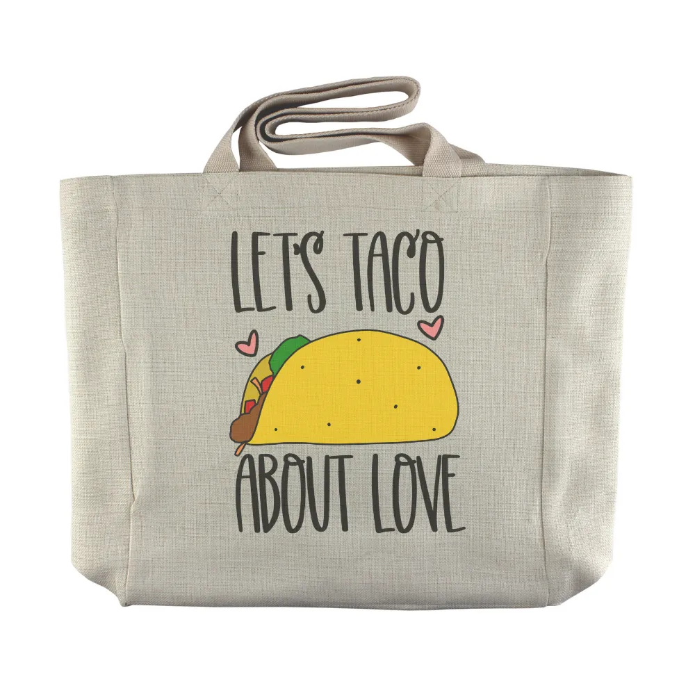 Let's Taco About Love | Reusable Grocery Tote