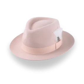 Light Pink Fedora with Medium Crown in Luxurious Fur Felt | The Clubber