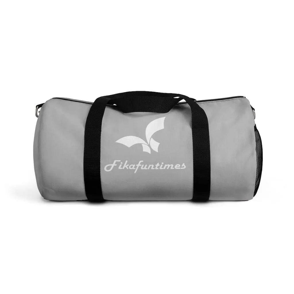 Lightweight Fikafuntimes White Logo Print Duffel Bag