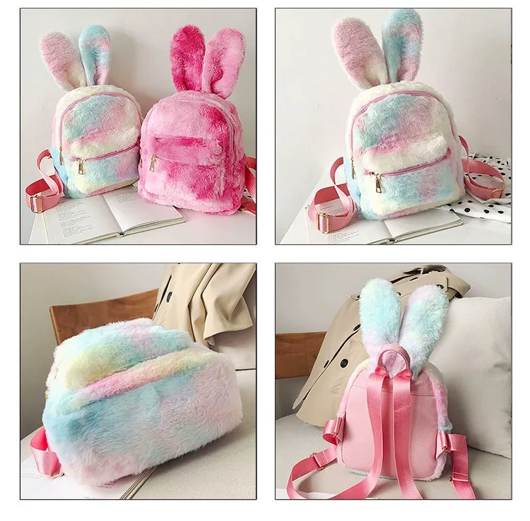 Little Princess Plush Bunny Backpack  Cute Girl's Kindergarten Bag