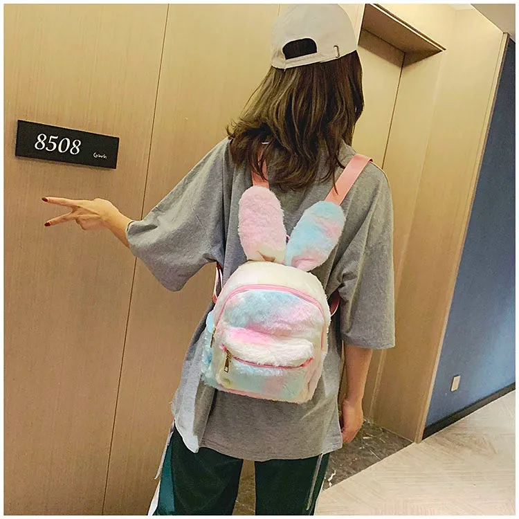 Little Princess Plush Bunny Backpack  Cute Girl's Kindergarten Bag