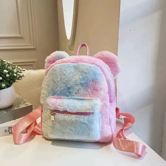 Little Princess Plush Bunny Backpack  Cute Girl's Kindergarten Bag