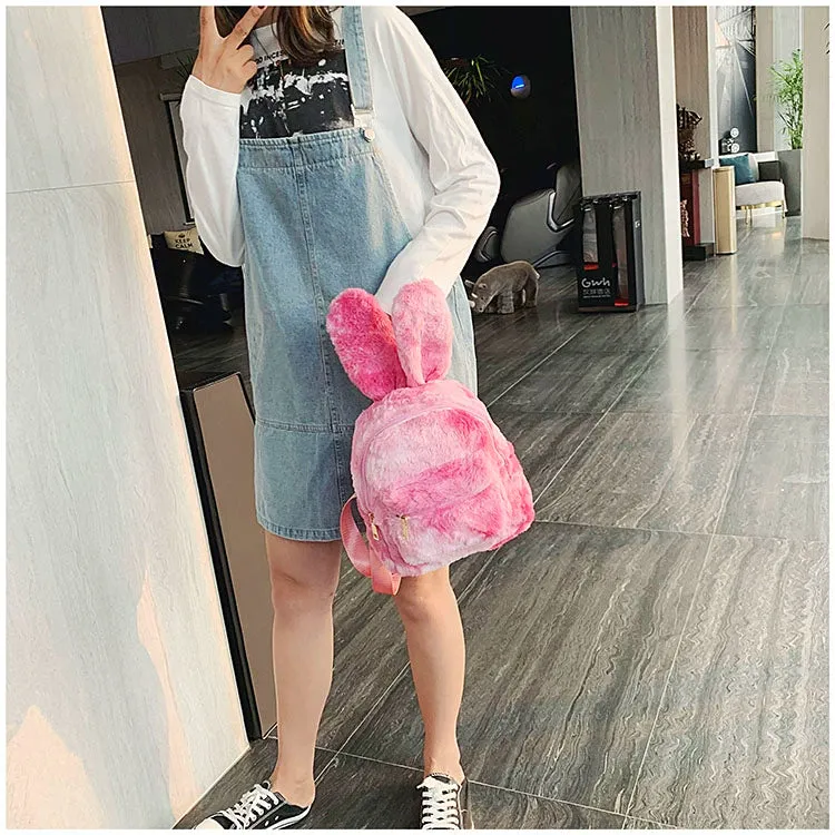 Little Princess Plush Bunny Backpack  Cute Girl's Kindergarten Bag