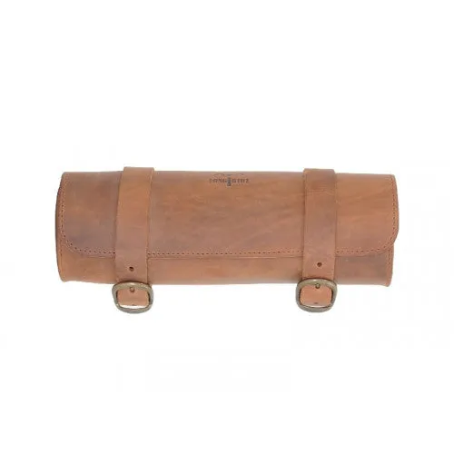 Longride Leather Tool Roll Bag Brown - 2 Liters