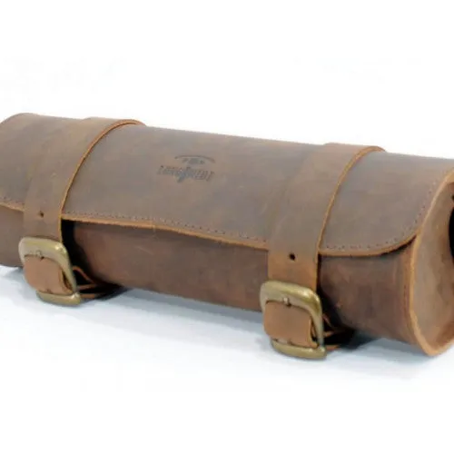 Longride Leather Tool Roll Bag Brown - 2 Liters