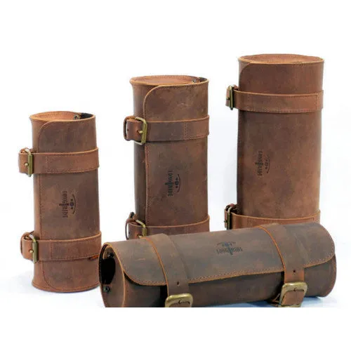 Longride Leather Tool Roll Bag Brown - 2 Liters