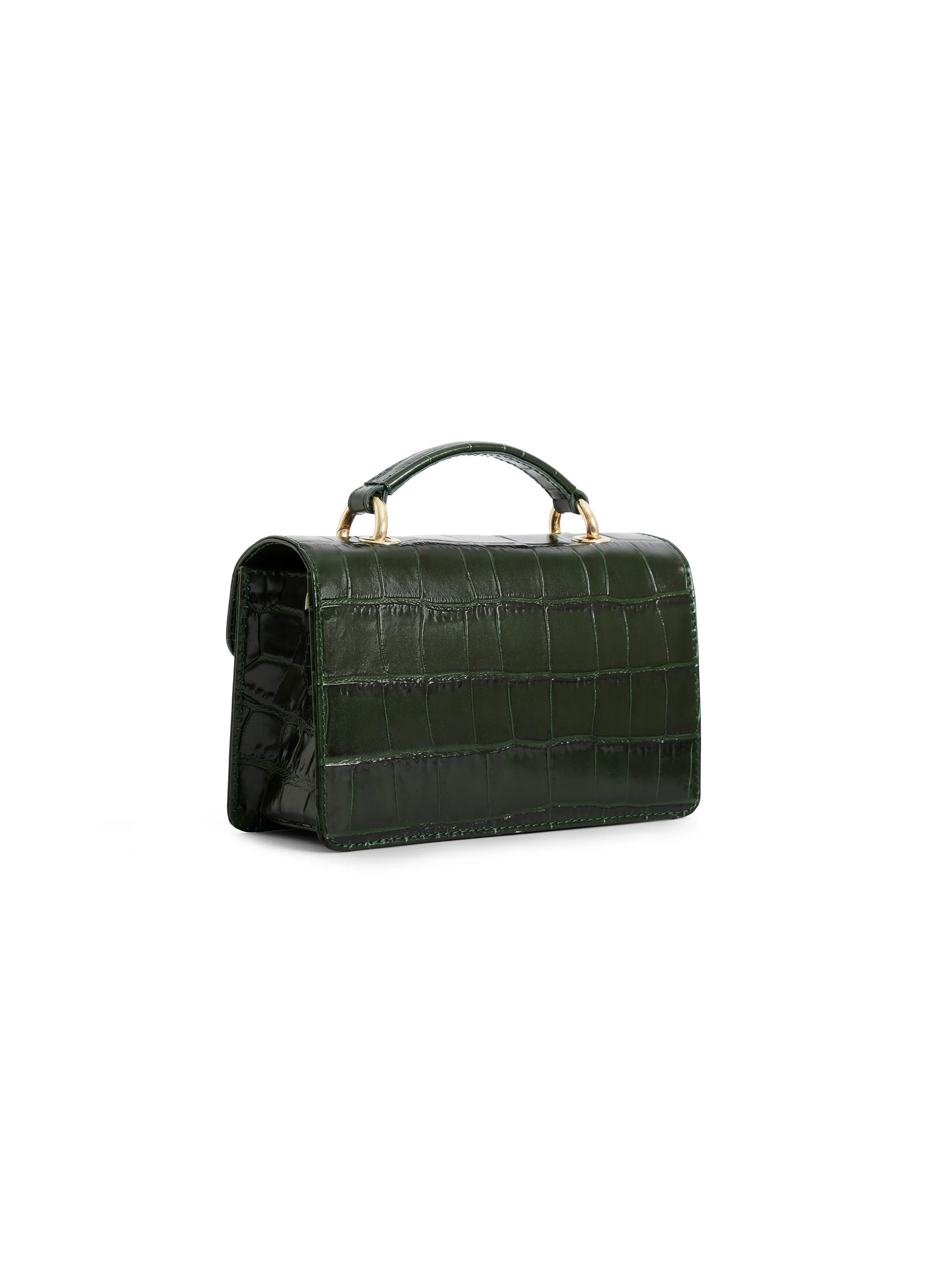 Loxley Mini Crossbody Bag - Emerald Green Croc Print (Limited Edition)