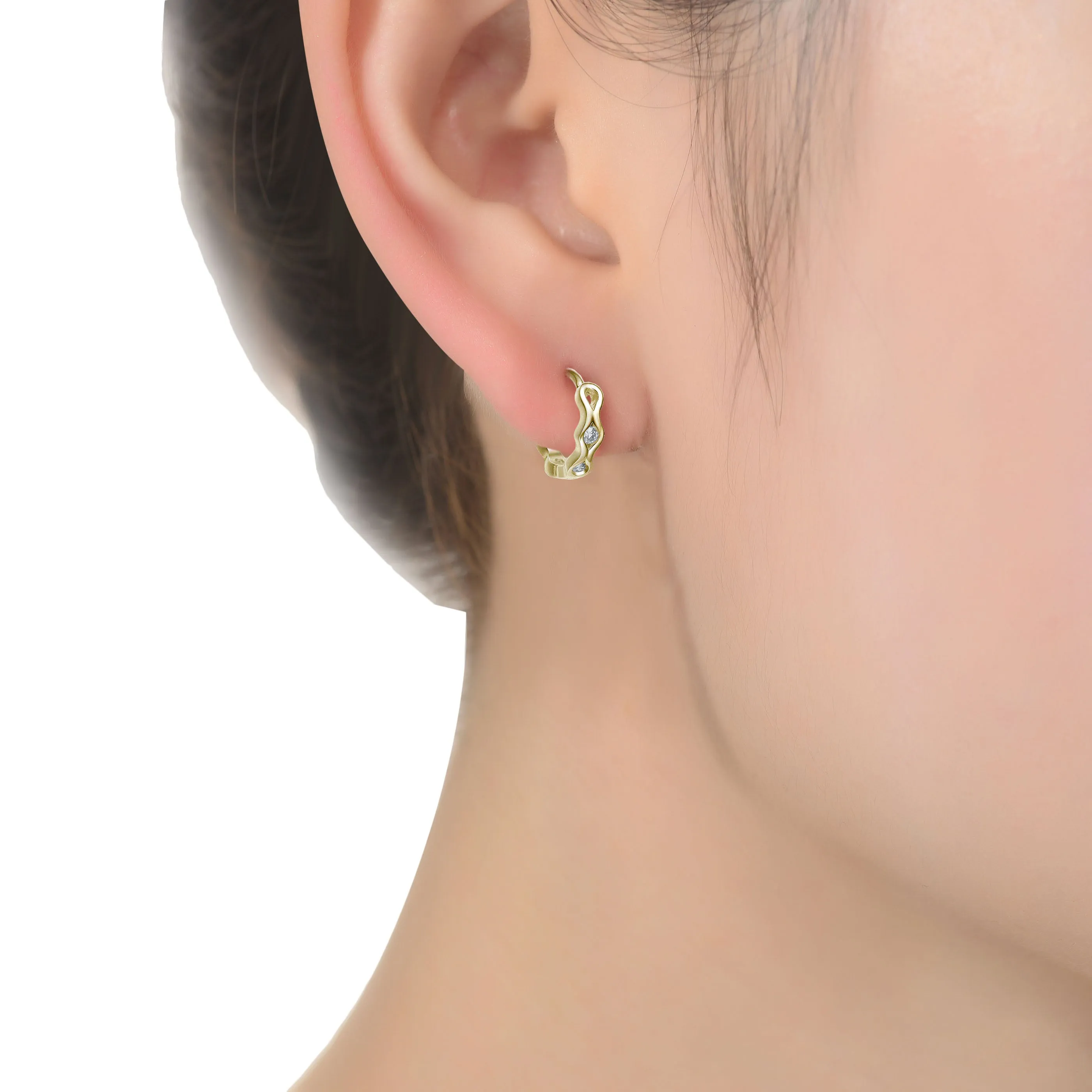 Marguerite Small Round Hoop Zigzag Limited Edition Earrings