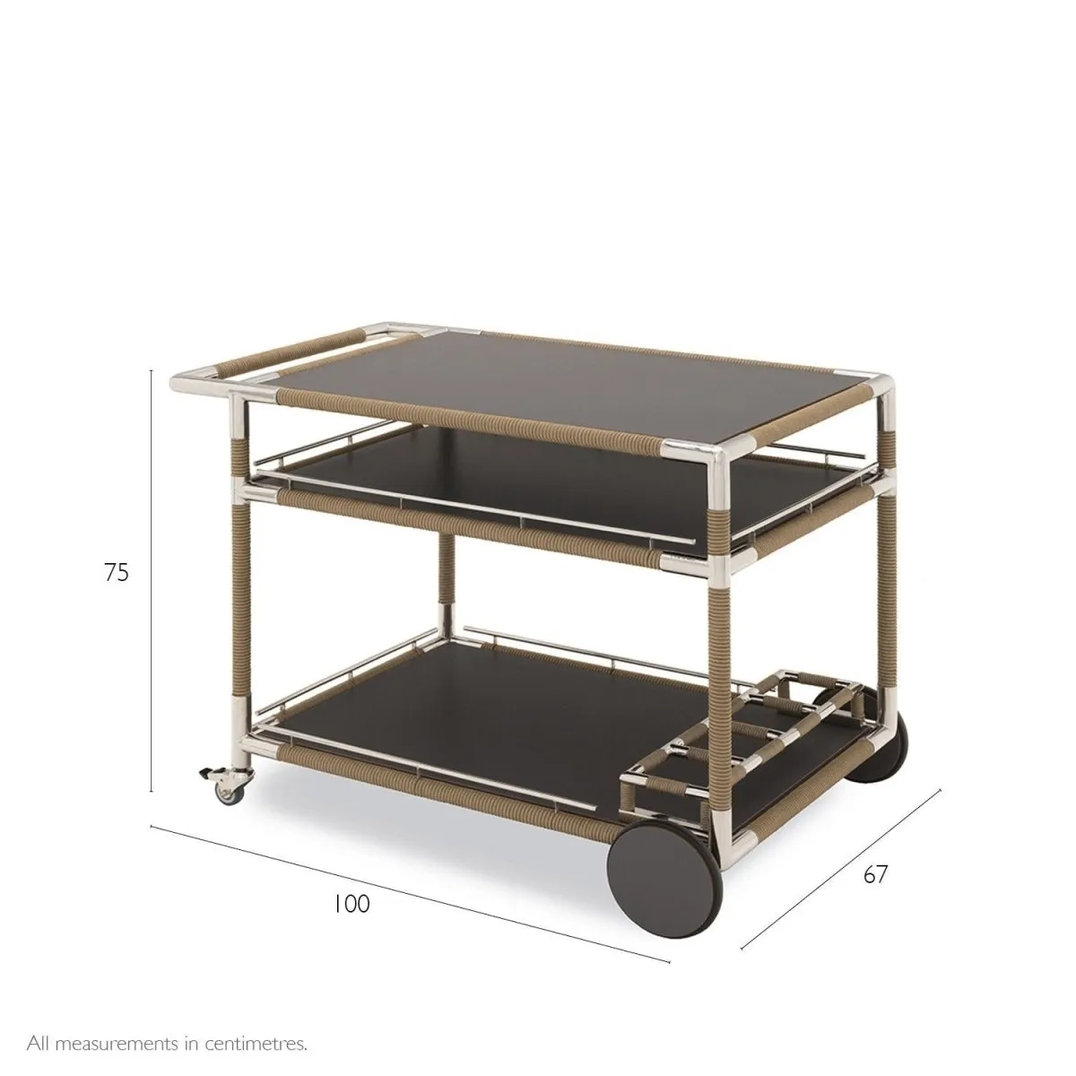 Marina Teak Drinks Trolley