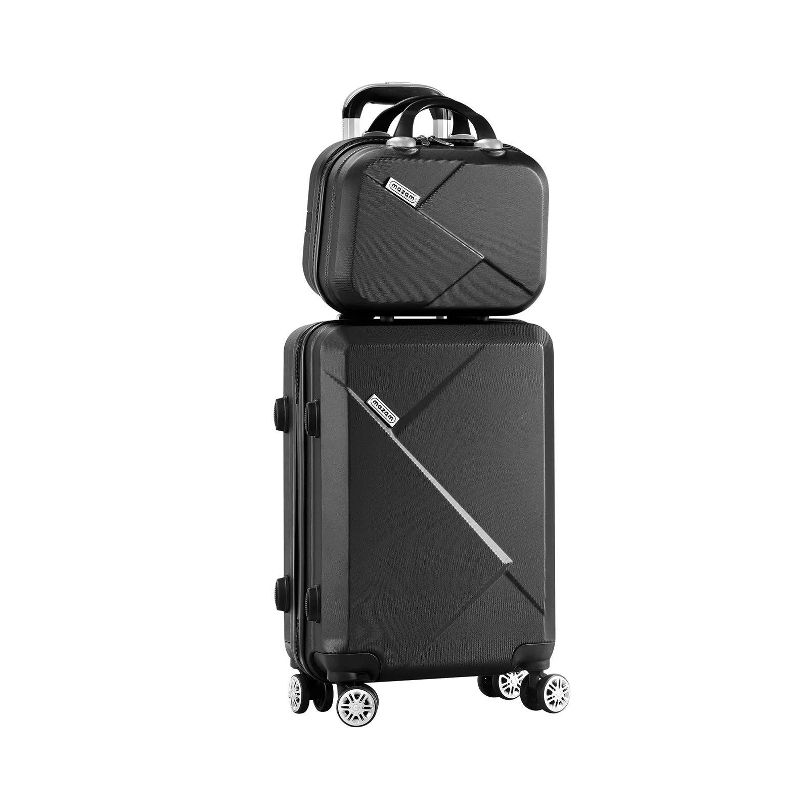 Mazam 2PCS Luggage Suitcase Trolley Set Travel TSA Lock Storage Hard Case Black