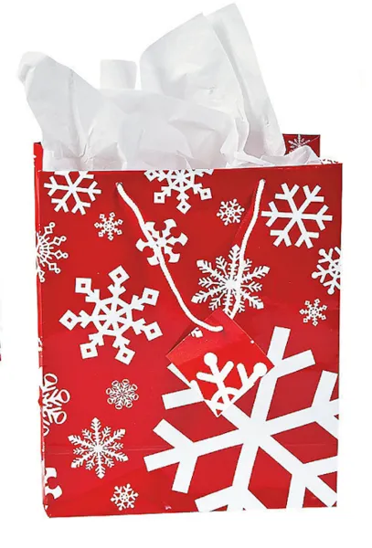 Medium Red & White Snowflake Gift Bag