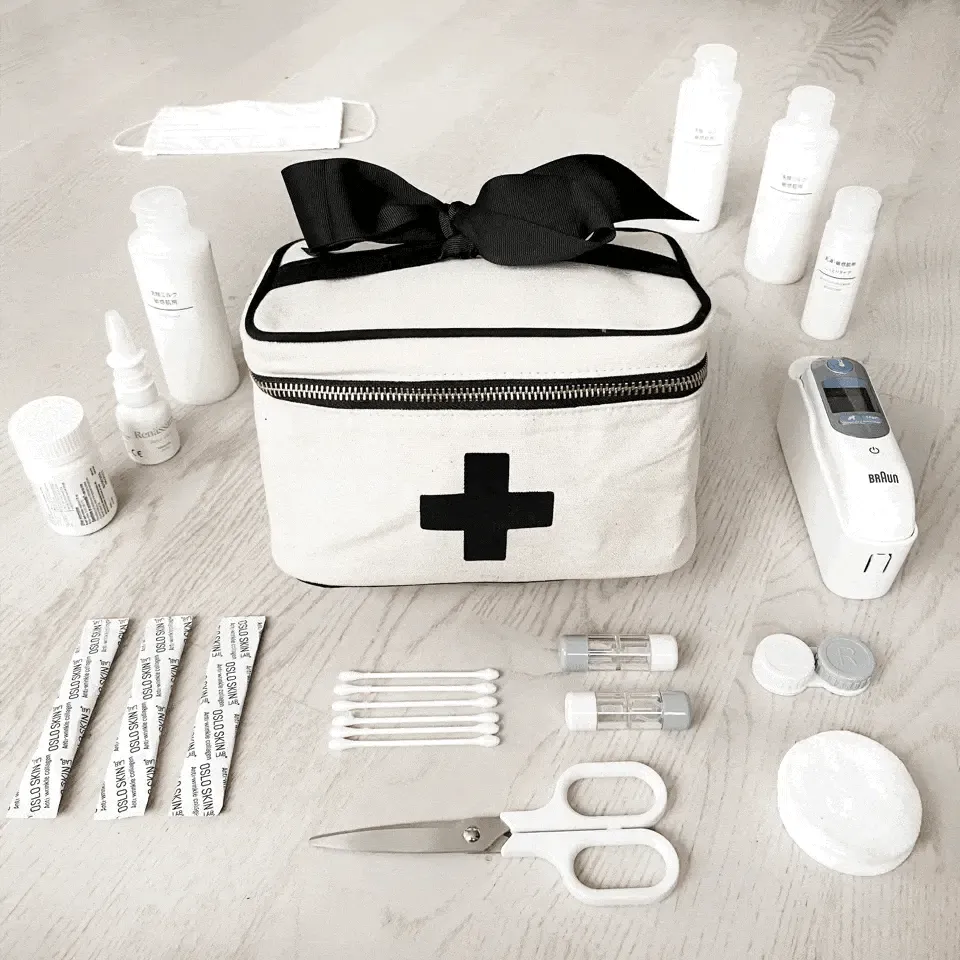 Meds and First Aid Storage Box, Cream