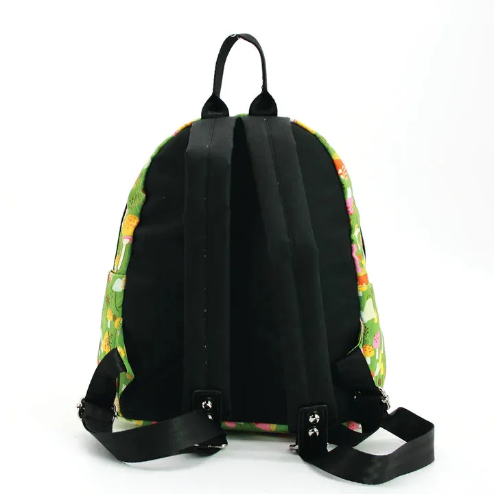 Mini Green Backpack - Groovy Mushrooms