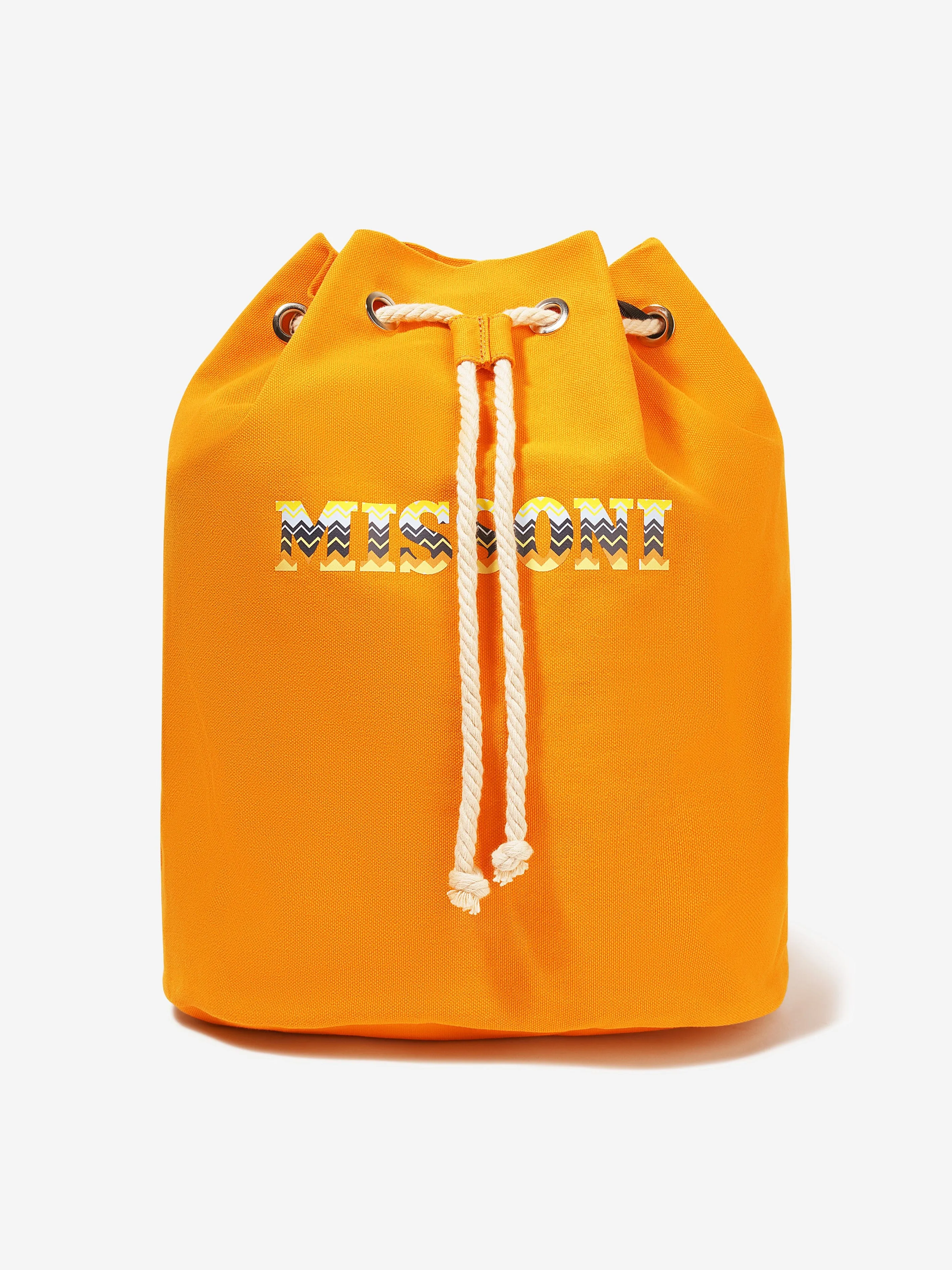 Missoni Kids Logo Backpack in Yellow