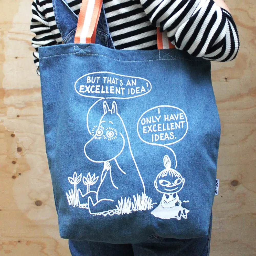 Moomin "Excellent Idea" Denim Tote