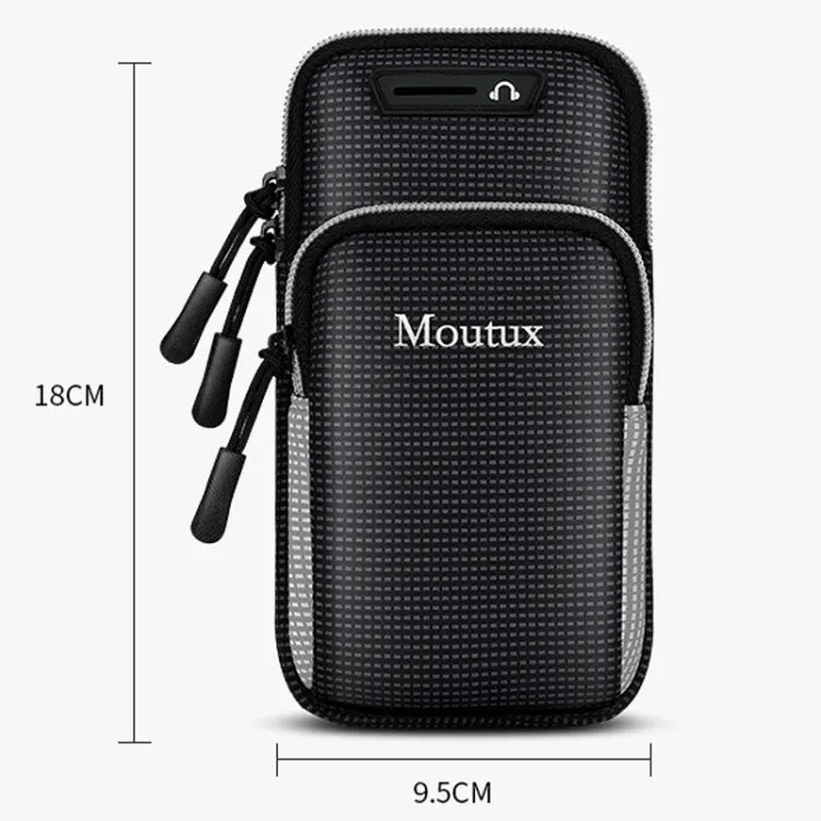 Moutux Outdoor Running Cell Phone Arm Bag Unisex Waterproof Sport Armband(Gray)