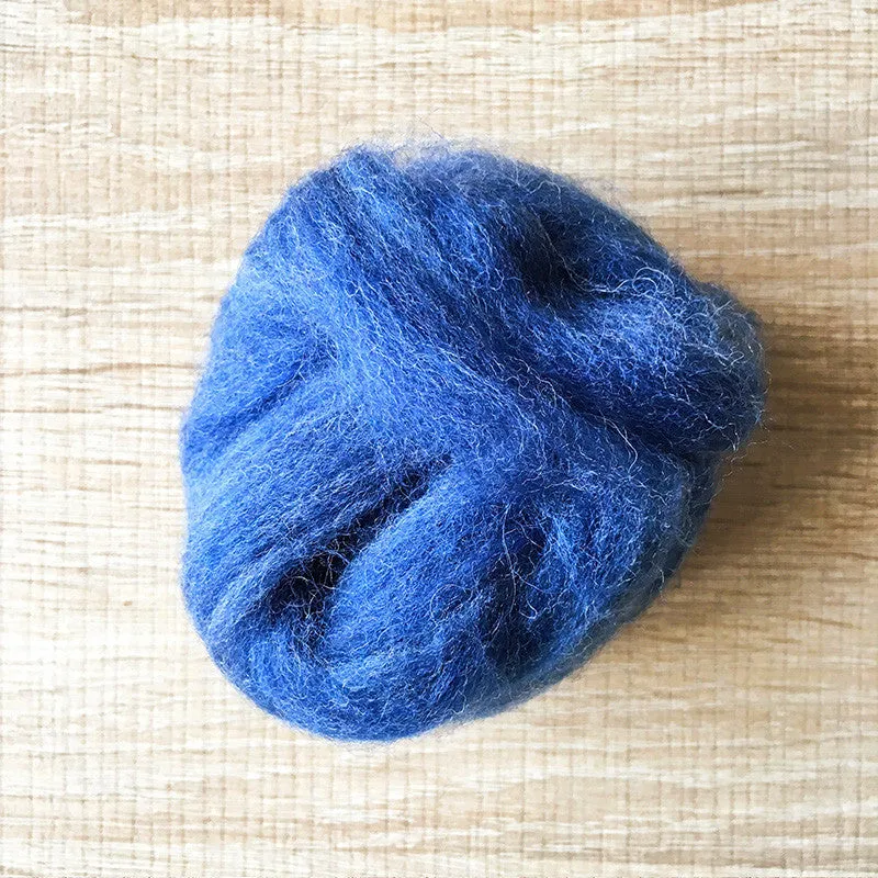 Needle felted wool felting Blue Mix Jean wool Roving for felting supplies short fabric easy felt