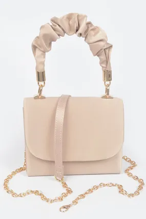 Nylon Wrinkle Handle Crossbody Bag