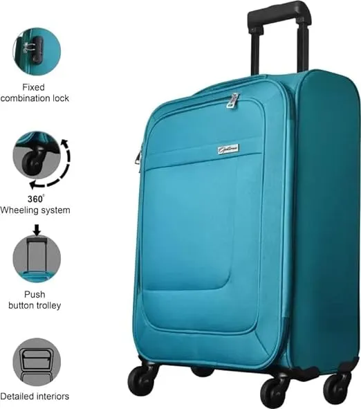 OPTIMA Prion Softside Expandable Roller Luggage (24 inch Colour -T.Blue)