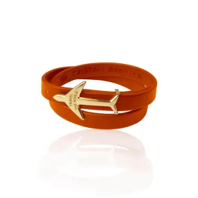 ORANGE GOLD Airplane Leather Bracelet