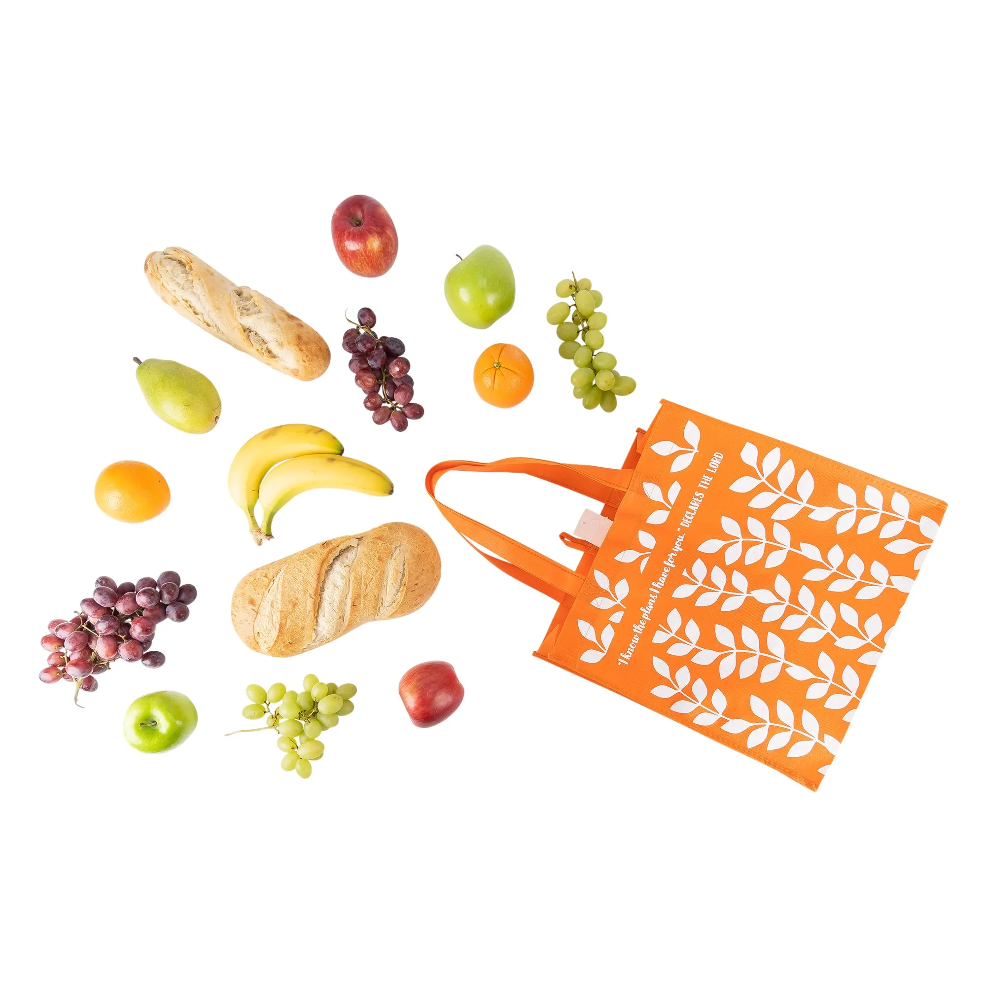 Orange Leaf Print Eco Tote Bag - Jeremiah 29:11 "I Know The Plans"