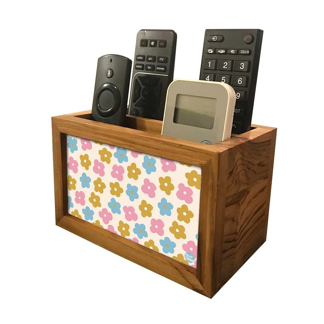 Organizer For TV AC Remotes - Pastels Spring Flowers