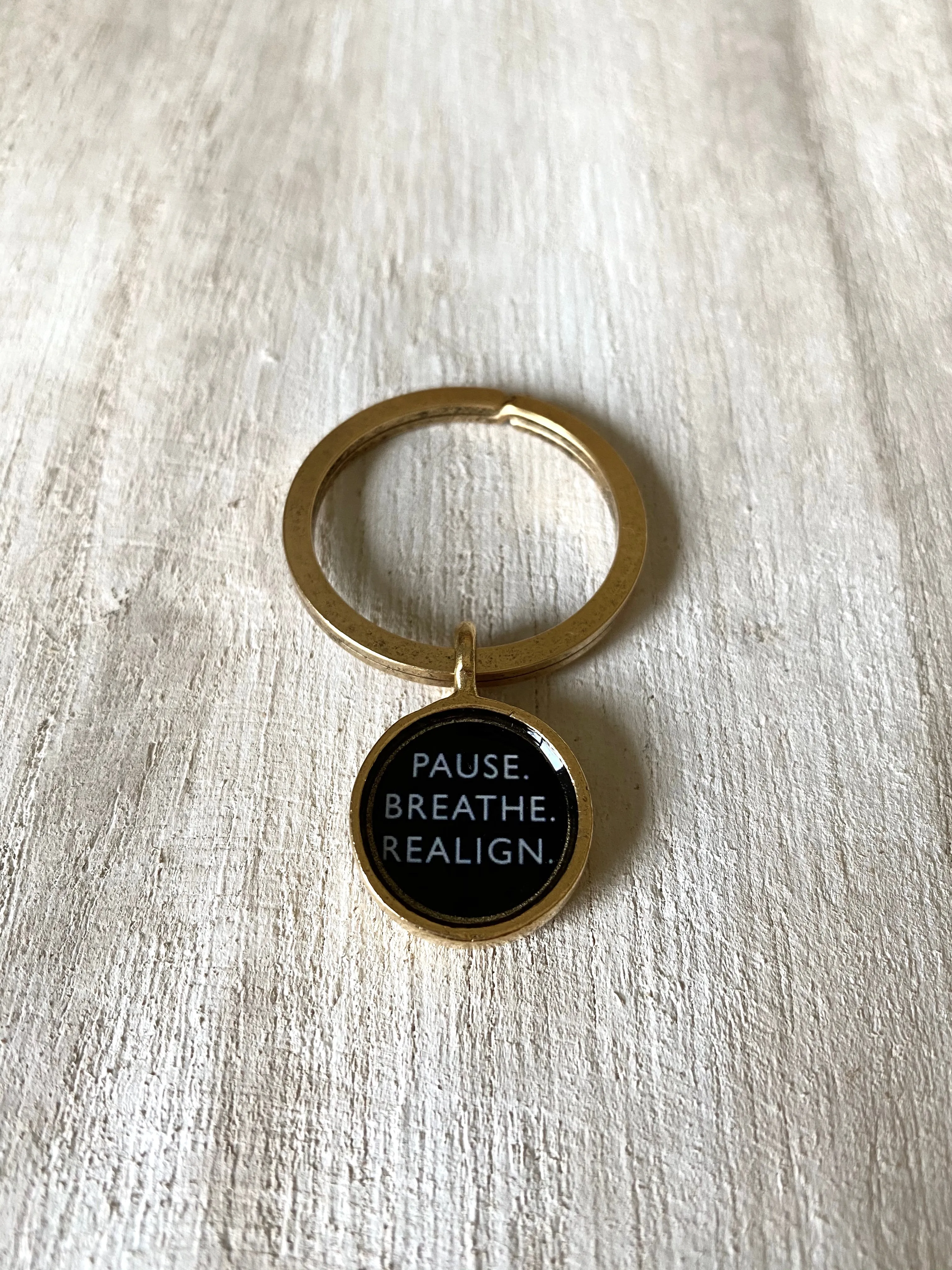 PAUSE BREATHE REALIGN MANTRA KEYRING