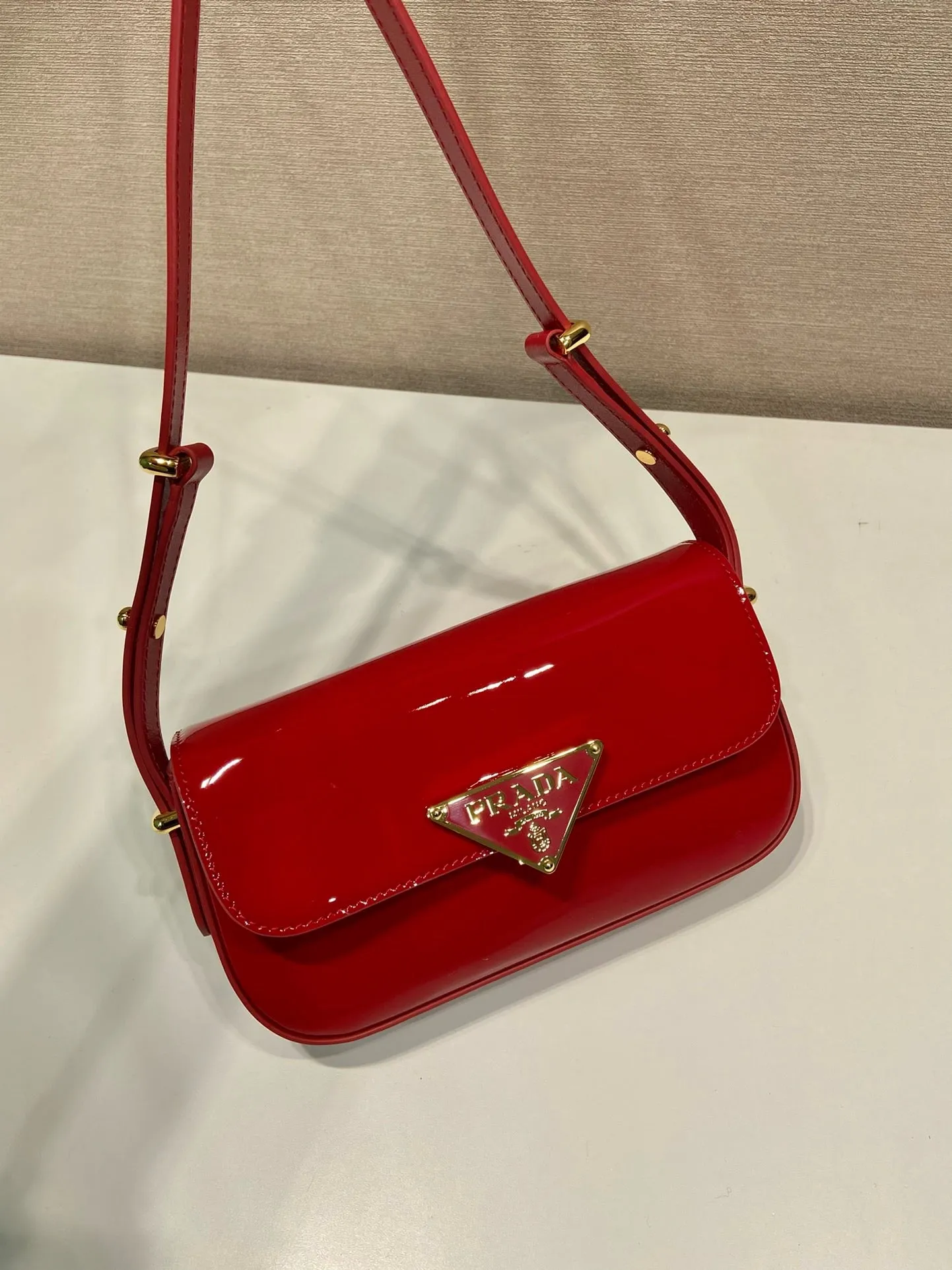 PD270 Patent Leather Shoulder Bag / 4.1x8x1.5inch / HIGHEST QUALITY VERSION