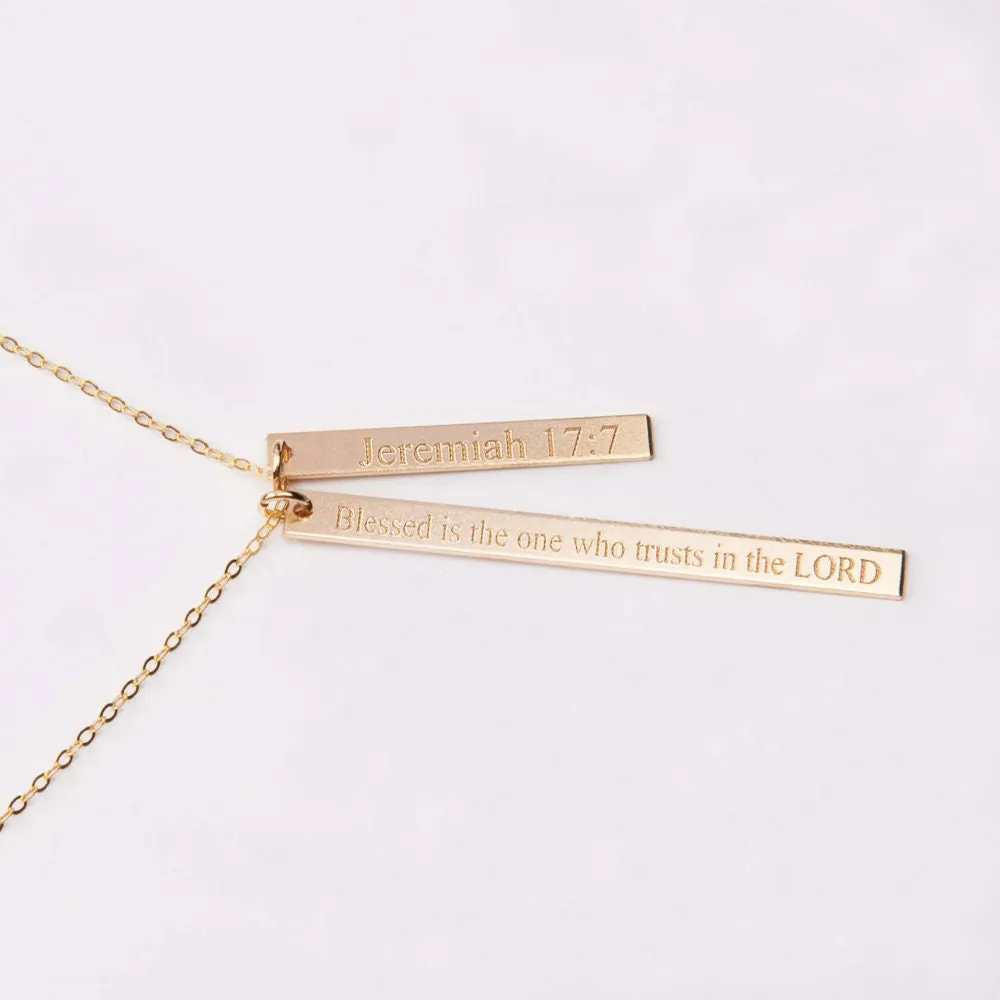 Personalized Two skinny Bars Necklace - CG328N. Starts at