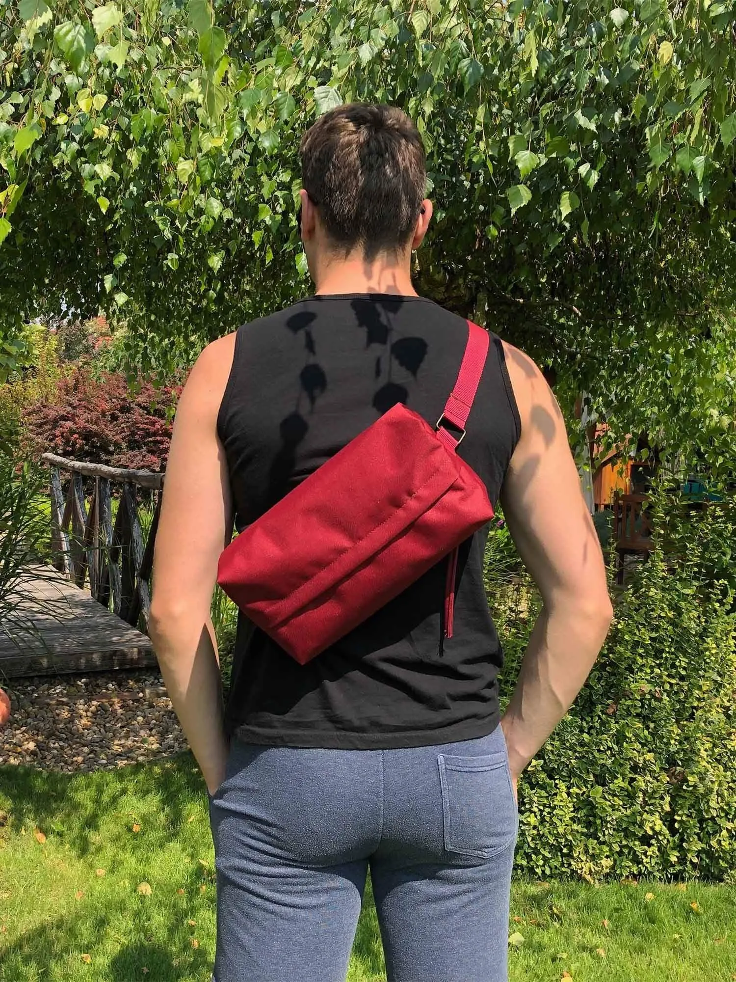 Personalized Vegan Sling Bag, Unisex Chest Bag | Aris Bags