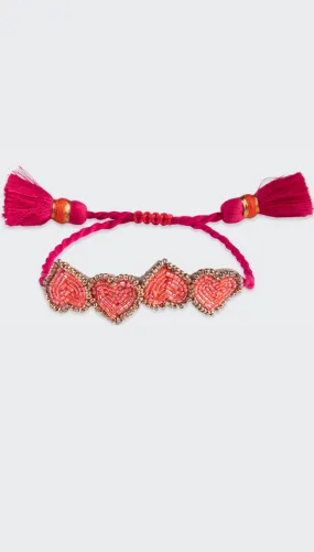 Pink Mini Heart Bracelet | Olivia Dar