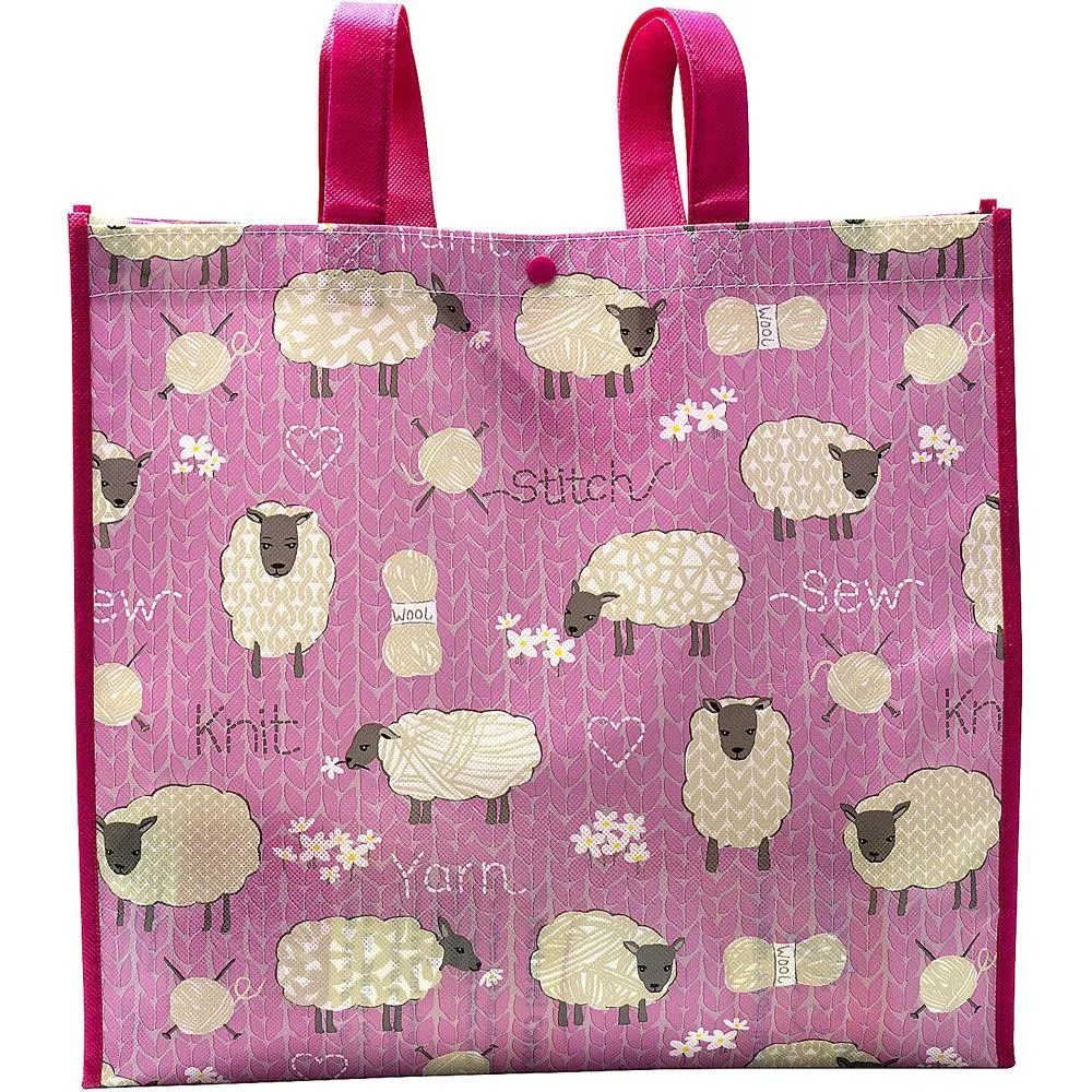 Pink Sheep Tote Bag, Lamb & Wool