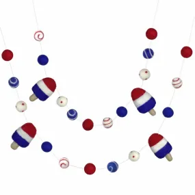 Popsicle Garland- Red, White, Blue- Dots & Swirls