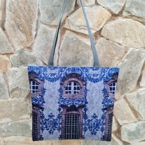 Portuguese Tiled Building - Recycled Felt Tote Bag