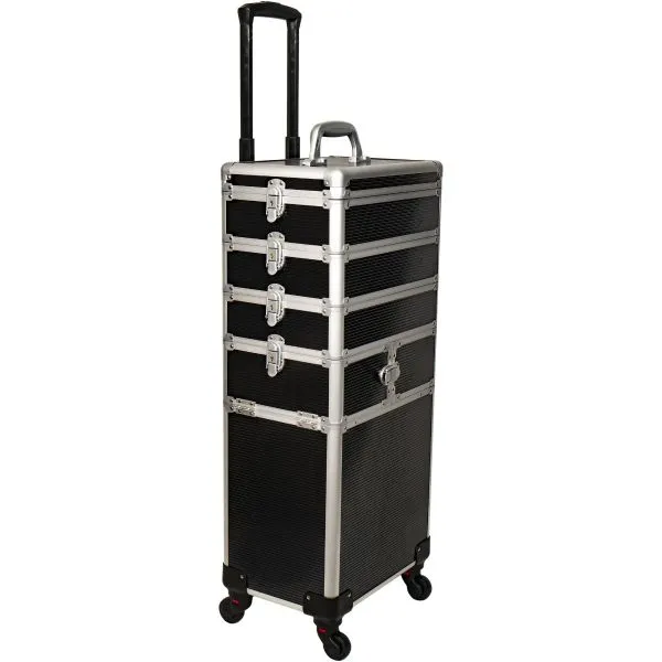 Professional Travel Case for Tattoo, Piercing, and PMU Supplies — Aluminum Finish