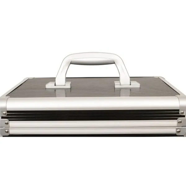 Professional Travel Case for Tattoo, Piercing, and PMU Supplies — Aluminum Finish