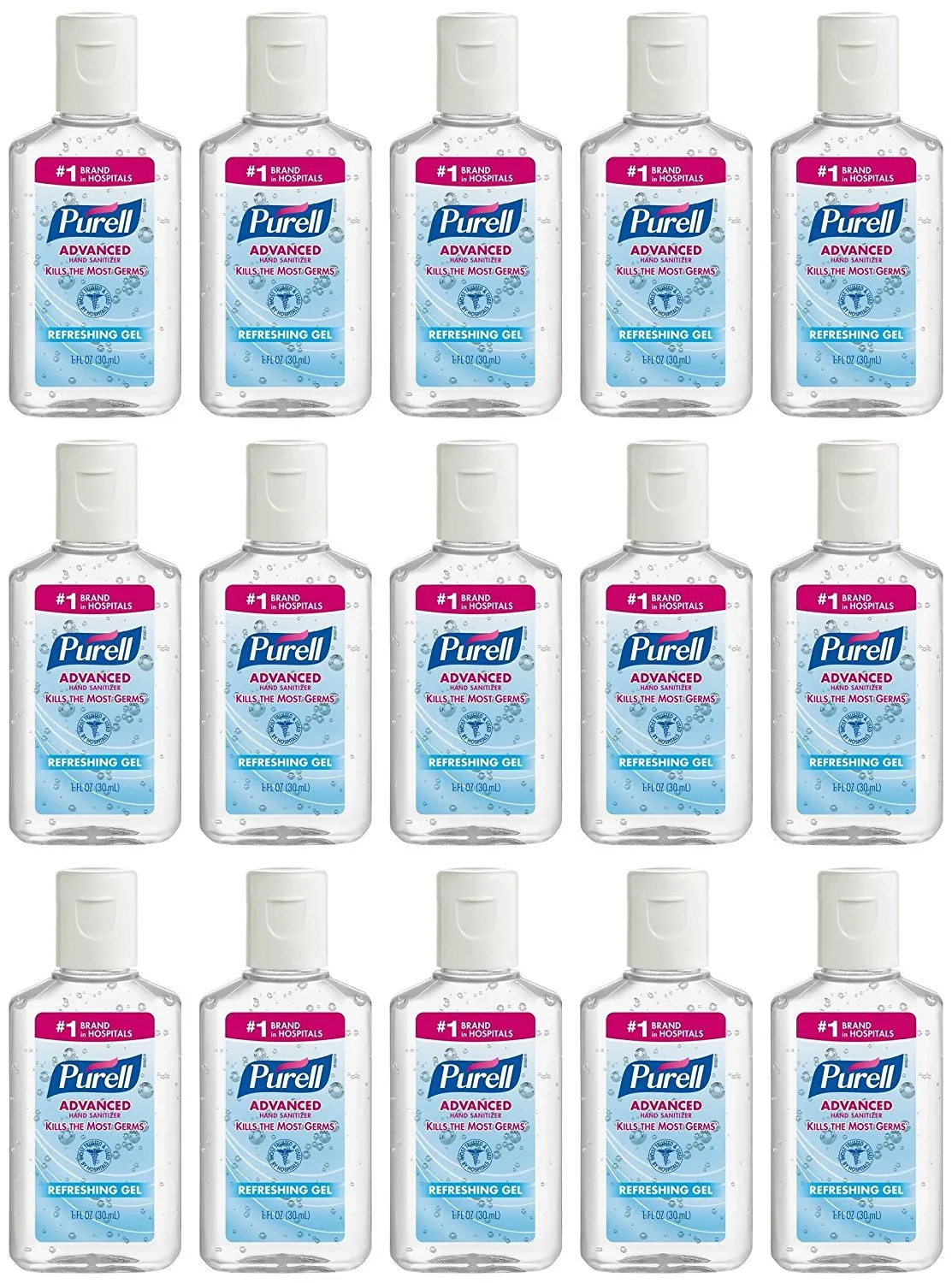 Purell Advanced Hand Sanitizer Refreshing Gel, 1 Fl Oz (15-Pack)