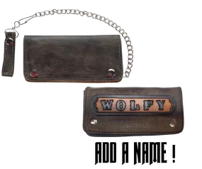 "The Lone Wolf" Brown Chain Wallet